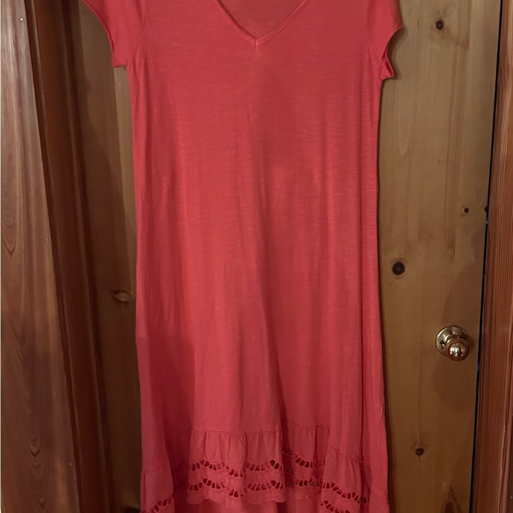 Chic Coral Midi Dress
